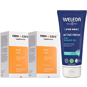 New Care Multi man 60 tabletten Duo_Pak & Gratis Weleda Men active fresh 3-in-1 douchegel 200 Milliliter