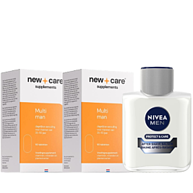New Care Multi man 60 tabletten Duo-Pak & Gratis Nivea Men aftershave herstellende balsem 100 Milliliter