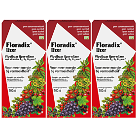 Salus Floradix Vitakruiden Elixer 500ml 3-pak (rijk aan ijzer)  3x 500ml