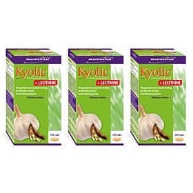 Mannavital Kyolic Knoflook + Lecithine 3-pak 3x 200 capsules (alternatief voor andere merk Kyolic welke nu uit de handel is, het is zelfde samenstelling!)