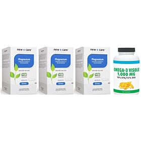 New Care Magnesium trio-pak 3x 120 capsules + Gratis Gezonderwinkelen Visolie 1.000mg 120 capsules