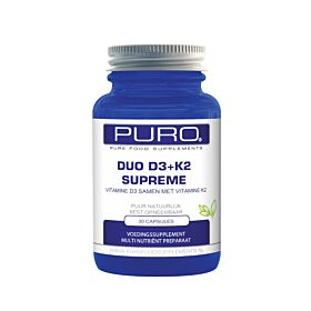 PURO Duo Vitamine D3+K2 Supreme (Vitamine D3 samen met Vitamine K2)  30 capsules