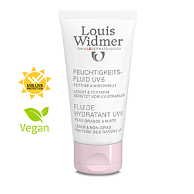 Louis Widmer Fluide hydratant UV6 parfumvrij (dagcreme, normaal tot gemengde huid) 50ml