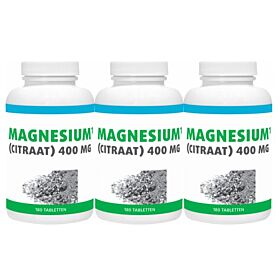 Gezonderwinkelen Premium Magnesium Citraat 400mg trio-pak  3x180 tabletten