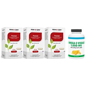 New Care Prostaet trio-pak 3x 60 capsules met gratis Gezonderwinkelen Visolie 120 capsules