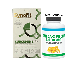Synofit Curcumine Plus 60 Softgels & Gratis Gezonderwinkelen Visolie 120 capsules