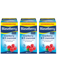 Pharmafood BlaseBerry (voorheen Blasecare) Cranberry & D-Mannose triopak  3x 100 capsules