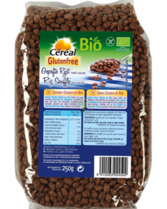Cereal biologische glutenvrije Gepofte Rijst met Cacao (chocolade) 200 gram