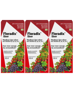 Salus Floradix Vitakruiden Elixer 500ml 3-pak (rijk aan ijzer)  3x 500ml