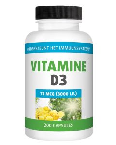 Gezonderwinkelen Premium Vitamine D3 75mcg  200 capsules