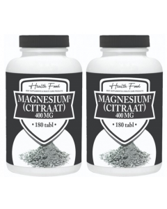 Health Food Magnesium Citraat 400mg 2x180 tabletten (= dagdosering per 2 tabletten)