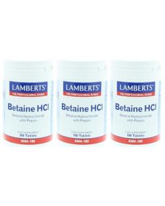 Lamberts Betaine HCL 8404-180 drie-pak 3x 180 tabletten