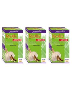 Mannavital Kyolic Knoflook + Lecithine 3-pak 3x 200 capsules (alternatief voor andere merk Kyolic welke nu uit de handel is, het is zelfde samenstelling!)