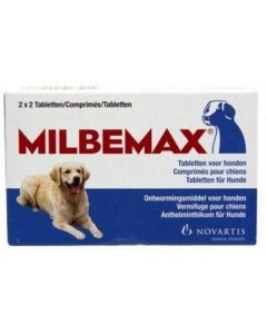 Milbemax Ontwormingstabletten voor grote honden 2 x 2 tabletten
