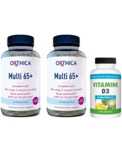 Orthica Soft Multi 65+ duo-pak 2x 120 softgels + Gratis Gezonderwinkelen Vitamine D3 75mcg 200 capsules