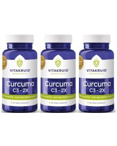 Vitakruid Curcuma C3-2X triopak 3x 60 capsules (=180 capsules)