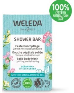 Weleda Shower Bar Geranium + Litsea Cubeba  75 gram