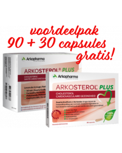 Arkopharma Arkosterol Plus Cholesterolformule ACTIE-pak 90 capsule + 30 capsules gratis  Rode Gist + Zwarte Knoflook-formule