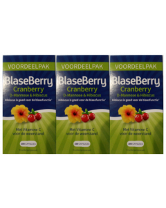 Pharmafood Blaseberry (voorheen Blasecare) Vernieuwde samenstelling, met D-Mannose & Hibiscus triopak  3x 100 capsules