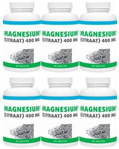 Gezonderwinkelen Premium Magnesium Citraat 400mg zes-pak  6x180 tabletten