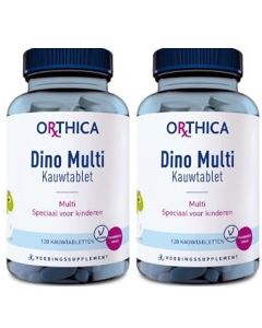 Orthica Dino Kinder Multivitamine Kauwtabletten Duo-pak  2x 120 tabletten (= 240 tabeltten)