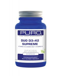 PURO Duo Vitamine D3+K2 Supreme (Vitamine D3 samen met Vitamine K2)  30 capsules