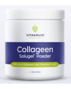 Vitakruid Collageen Solugel® poeder; 99% puur collageen met Vitamine C en D  250 gram
