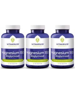 Vitakruid Magnesium 150 Bisglycinaat Trio-pak  3x 120 tabletten (= 360 tabletten)