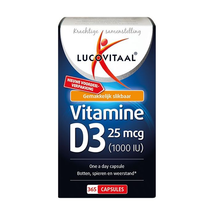 ONWAAR fascisme Ciro Lucovitaal Vitamine D3 25mcg (1000iu) 365 capsules :: Gezonderwinkelen.nl
