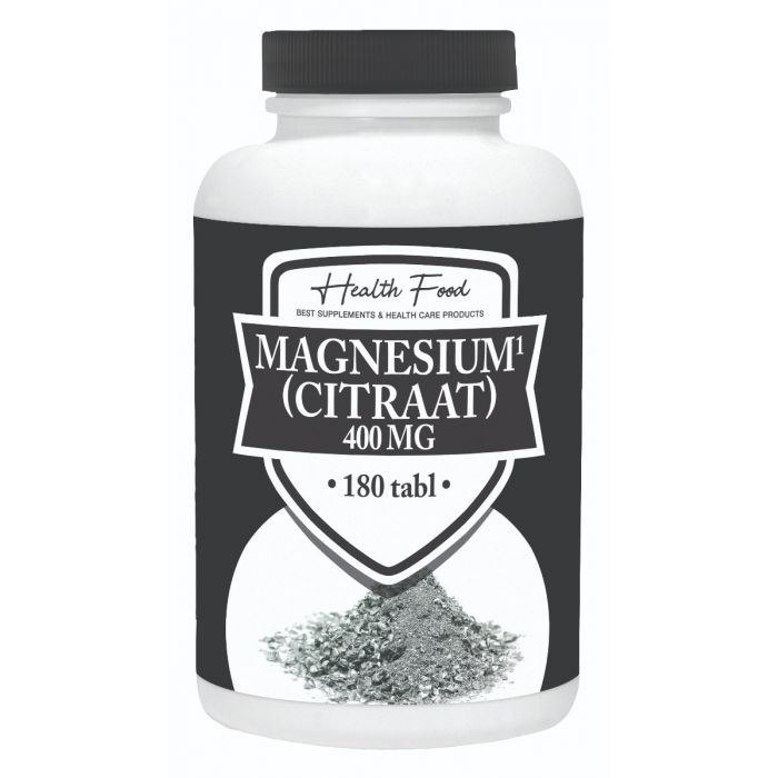 Health Food Magnesium Citraat 400mg 180 tabletten (= dagdosering per tabletten) :: Gezonderwinkelen.nl