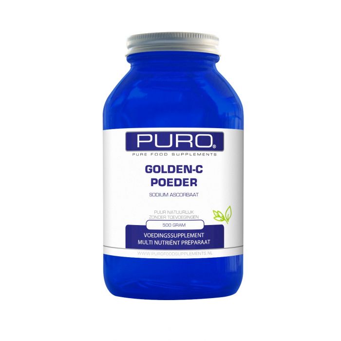Druppelen Overwegen Motiveren Puro Golden C 500 gram poeder (goed opneembaar, maagvriendelijke vitamine C)  :: Gezonderwinkelen.nl