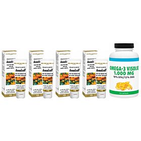 Golden Naturals Anaalzalf 4-pak (4x 50ml) + gratis pot Visolie 120 capsules