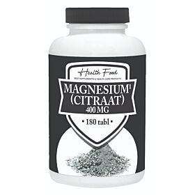 Health Food Magnesium Citraat 400mg 180 tabletten (= dagdosering per 2 tabletten) 