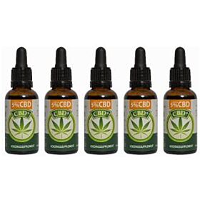 Jacob Hooy CBD+ Olie 5% 5-pak 5x30ml (=150ml)