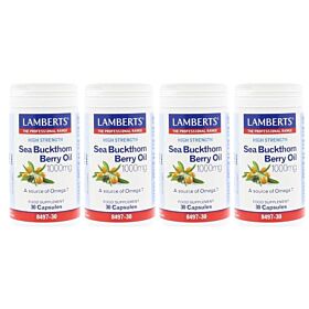 Lamberts Duindoorn olie 1000 mg vier-pak 4x 30 capsules (Sea Buckthorn Berry Oil)