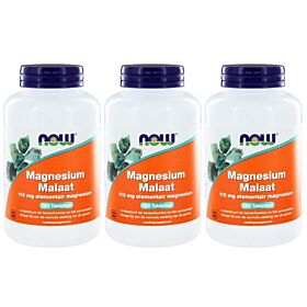 NOW Magnesium malaat 115 mg trio-pal 3x 180 tabletten