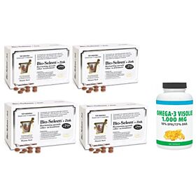 Pharma Nord Bio Seleen & Zink 4-pak 4x 150 tabletten + Gratis Gezonderwinkelen Visolie 120 capsules
