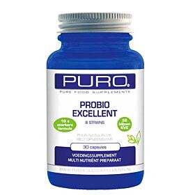 PURO Probio Excellent 8 strains 32 biljoen kve 10x sterkere formule 30 capsules