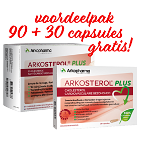 Arkopharma Arkosterol Plus Cholesterolformule ACTIE-pak 90 capsule + 30 capsules gratis  Rode Gist + Zwarte Knoflook-formule