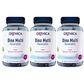 Orthica Dino Kinder Multivitamine Kauwtabletten Trio-pak  3x 120 tabletten ( = 360 tabletten)