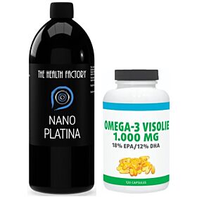 The Health Factory Nano Platina/Platinum / Colloidaal Platina/Platinum 10ppm  500ml & Gratis Gezonderwinkelen Visolie 120 capsules