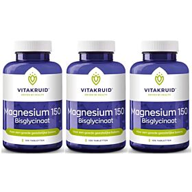 Vitakruid Magnesium 150 Bisglycinaat Trio-pak  3x 180 tabletten (= 540 tabletten)
